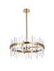 Elegant Lighting 2200D25SG Serena 25 inch crystal round pendant in satin gold