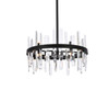 Elegant Lighting 2200D20BK Serena 20 inch crystal round pendant in black