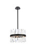 Elegant Lighting 6200D16BK Serephina 16 inch crystal round pendant light in black