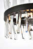 Elegant Lighting 6200D16BK Serephina 16 inch crystal round pendant light in black
