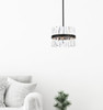 Elegant Lighting 6200D16BK Serephina 16 inch crystal round pendant light in black
