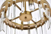 Elegant Lighting 2200D16SG Serena 16 inch crystal round pendant in satin gold