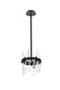 Elegant Lighting 2200D10BK Serena 10 inch crystal round pendant in black