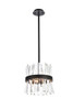 Elegant Lighting 6200D12BK Serephina 12 inch crystal round pendant light in black