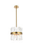 Elegant Lighting 6200D12SG Serephina 12 inch crystal round pendant light in satin gold