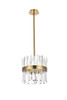Elegant Lighting 6200D12SG Serephina 12 inch crystal round pendant light in satin gold