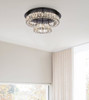 Elegant Lighting 3503F22L2BK Monroe 22 inch LED double flush mount in black