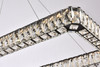 Elegant Lighting 3504G42L2BK Monroe 42 inch LED double rectangle pendant in black