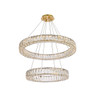 Elegant Lighting 3503G28G Monroe 28 inch LED double ring chandelier in gold