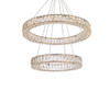 Elegant Lighting 3503G28G Monroe 28 inch LED double ring chandelier in gold