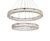 Elegant Lighting 3503G36BK Monroe 36 inch LED double ring chandelier in black