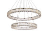 Elegant Lighting 3503G36BK Monroe 36 inch LED double ring chandelier in black