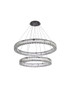 Elegant Lighting 3503G36BK Monroe 36 inch LED double ring chandelier in black