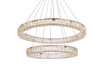 Elegant Lighting 3503G36G Monroe 36 inch LED double ring chandelier in gold