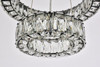 Elegant Lighting 3503G18BK Monroe 18 inch LED two ring pendant in black