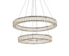 Elegant Lighting 3503G32BK Monroe 32 inch LED double ring chandelier in black