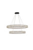 Elegant Lighting 3503D40BK Monroe 40 inch LED oval double ring pendant in black