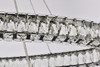 Elegant Lighting 3503D48BK Monroe 48 inch LED oval double ring pendant in black