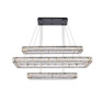 Elegant Lighting 3504G50L3BK Monroe 50 inch LED triple rectangle pendant in black