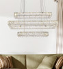 Elegant Lighting 3504G42L3C Monroe 42 inch LED triple rectangle pendant in chrome