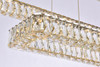 Elegant Lighting 3504G50L3G Monroe 50 inch LED triple rectangle pendant in gold