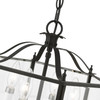 LIVEX LIGHTING 4398-04 4 Light Black with Brushed Nickel Accents Convertible Pendant / Semi-Flush