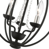 LIVEX LIGHTING 40913-04 3 Light Black with Brushed Nickel Finish Candles Globe Convertible Mini Chandelier/ Semi-Flush