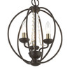 LIVEX LIGHTING 40913-07 3 Light Bronze with Antique Brass Finish Candles Globe Convertible Mini Chandelier/ Semi-Flush