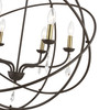 LIVEX LIGHTING 40906-07 6 Light Bronze with Antique Brass Finish Candles Globe Pendant Chandelier