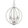 LIVEX LIGHTING 40913-91 3 Light Brushed Nickel Globe Convertible Mini Chandelier/ Semi-Flush