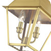 LIVEX LIGHTING 27217-08 2 Light Natural Brass Outdoor Medium Pendant Lantern