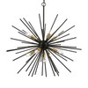 LIVEX LIGHTING 46176-68 9 Light Shiny Black with Polished Brass Accents Foyer Pendant Chandelier