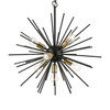 LIVEX LIGHTING 46175-68 7 Light Shiny Black with Polished Brass Accents Pendant Chandelier