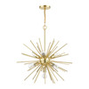 LIVEX LIGHTING 46175-33 7 Light Soft Gold with Polished Brass Accents Pendant Chandelier