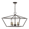 LIVEX LIGHTING 49435-07 5 Light Bronze with Antique Brass Accents Chandelier