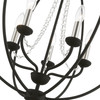 LIVEX LIGHTING 40915-04 5 Light Black with Brushed Nickel Finish Candles Globe Chandelier