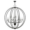 LIVEX LIGHTING 40919-04 12 Light Black with Brushed Nickel Finish Candles Grande Foyer Chandelier