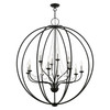 LIVEX LIGHTING 40919-04 12 Light Black with Brushed Nickel Finish Candles Grande Foyer Chandelier