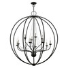 LIVEX LIGHTING 40919-04 12 Light Black with Brushed Nickel Finish Candles Grande Foyer Chandelier