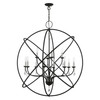 LIVEX LIGHTING 40909-04 12 Light Black with Brushed Nickel Finish Candles Grande Foyer Chandelier