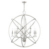 LIVEX LIGHTING 40909-91 12 Light Brushed Nickel Grande Foyer Chandelier