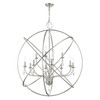 LIVEX LIGHTING 40909-91 12 Light Brushed Nickel Grande Foyer Chandelier