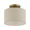 LIVEX LIGHTING 45422-48 1 Light Antique Gold Leaf with White Accents Small Semi-Flush