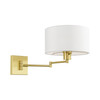 LIVEX LIGHTING 40036-12 1 Light Satin Brass Swing Arm Wall Lamp