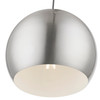 LIVEX LIGHTING 45482-91 1 Light Brushed Nickel with Polished Chrome Accents Globe Pendant