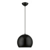 LIVEX LIGHTING 45482-68 1 Light Shiny Black with Polished Chrome Accents Globe Pendant