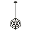 LIVEX LIGHTING 41328-04 1 Light Black with Brushed Nickel Accents Pendant