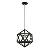 LIVEX LIGHTING 41328-04 1 Light Black with Brushed Nickel Accents Pendant