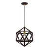 LIVEX LIGHTING 41328-07 1 Light Bronze with Antique Brass Accents Pendant