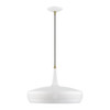 LIVEX LIGHTING 49353-03 1 Light White with Antique Brass Accents Pendant
